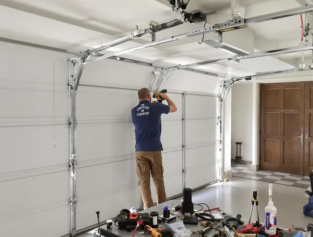 Colchester Garage Door Repair certified technician performing precision garage door repair in Colchester